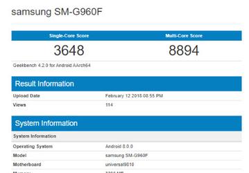 Samsung Galaxy S9 с SoC Exynos 9810 существенно опередил Galaxy S9+ с SoC Snapdragon 845 в тесте Geekbench
