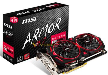 MSI готовит четыре видеокарты линейки Armor на базе GPU AMD Radeon RX 570 и RX 580