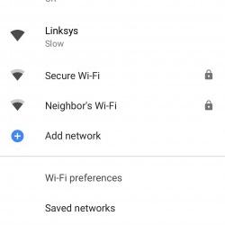 Android 8.1 показывает скорость доступных сетей Wi-Fi