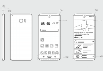 Samsung запатентовала смартфон с экраном, который имеет вырез в верхней части