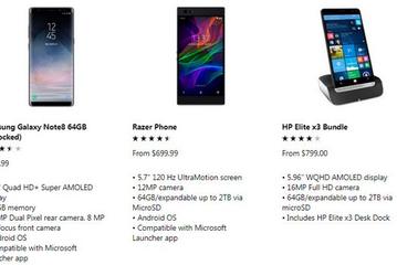 Microsoft Store предлагает больше смартфонов с Android, чем с Windows