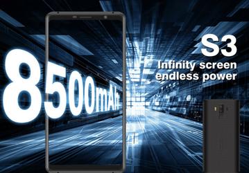 Емкость аккумулятора Bluboo S3 составляет 8500 мА•ч при толщине корпуса 11,2 мм