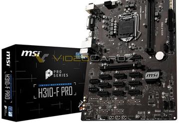 Системная плата MSI H310-F Pro для добычи криптовалют поддерживает процессоры Intel Coffee Lake