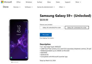 Смартфоны Samsung Galaxy S9 и S9+ появились в магазине Microsoft