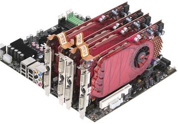 Фото дня: четыре платы ATI Radeon HD 3850 в конфигурации CrossFireX