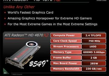 AMD выпускает быстрейшую видеокарту в мире, ATI Radeon HD 4870 X2