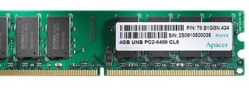 Apacer выпустила 4-гигабайтные модули памяти DDR2-800 Unbuffered DIMM