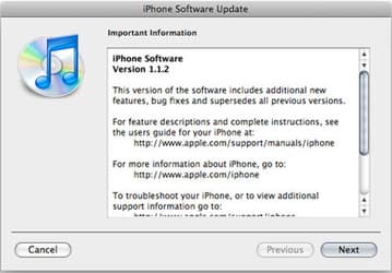 Apple выпустила iPhone Softvare version 1.1.2