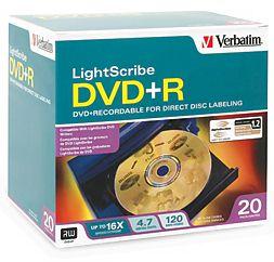 Verbatim: 16x DVD+R диски с поддержкой LightScribe