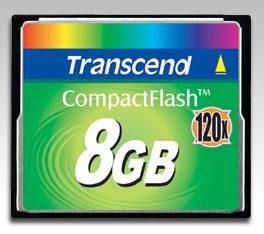 Transcend Releases 8GB 120X CompactFlash, 1GB MMCmobile Memory Cards