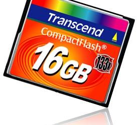 Transcend выпускает карточку 133X CompactFlash объемом 16 Гб