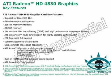 Утекшие спецификации карт AMD Radeon HD 4830