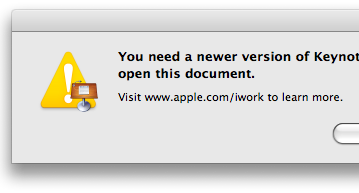Apple признала несовместимость файлов iWork ’09 с iWork ’08 