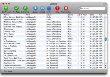Corripio 0.5 ищет изображения и тексты для iTunes