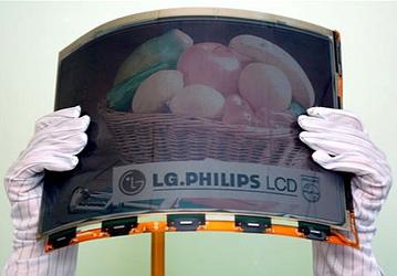 LG.Philips показывает цветную электронную бумагу (гибкие дисплеи E-Paper) размера A4