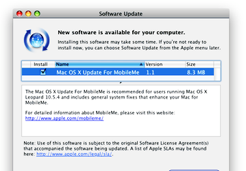 Apple выпустила апдейт Mac OS X для работы с MobileMe 