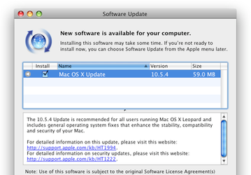 Apple выпустила Mac OS X 10.5.4