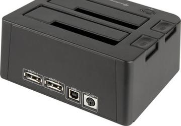 Док-станция для винчестеров Sharkoon SATA QuickPort Duo поддерживает два накопителя