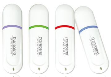 Transcend Introduces Curvy Pure-White USB Flash Drive, JetFlash V33