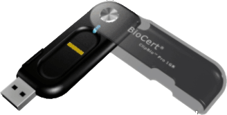 BioCert ClipBio - биометрический 1-Гб флэш-накопитель