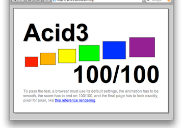 WebKit первым полностью справился с тестом Acid3 