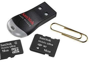 SanDisk Mobile Ultra 16 ГБ microSDHC и Memory Stick Micro (M2) 
