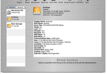 Drive Genius работает на Intel-Mac