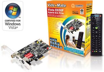 TV/FM-тюнер Compro VideoMate Vista E650F рассчитан на прием цифрового и аналогового вещания