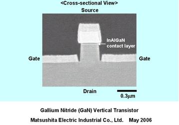 Matsushita Electric Develops World's First Gallium Nitride Vertical Transistor