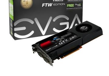 EVGA выпускает GeForce GTX 285 FTW, самую быструю однопроцессорную видеокарту на сегодня