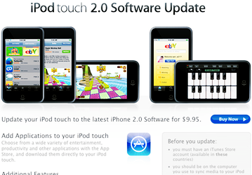 Apple выпустила iPod touch 2.0 Software Update 