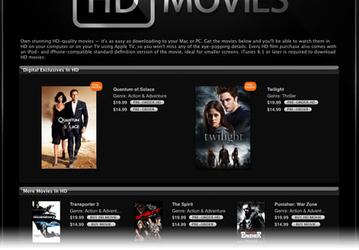 В iTunes Store появились кинофильмы в высоком разрешении 