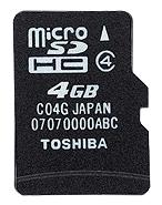 Toshiba анонсировала 4-Гб версию карты памяти формата microSDHC
