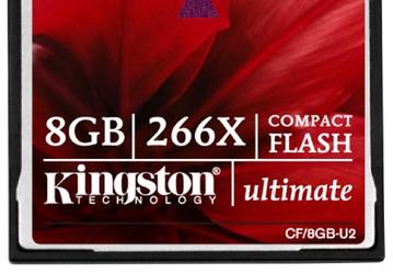 Kingston увеличивает скорость карт CompactFlash до 266X