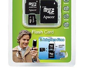 Карты памяти Apacer microSD 2 ГБ будут поставляться в комплекте с двумя адаптерами