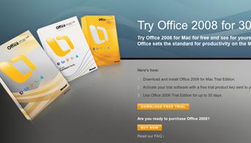 Microsoft выпустила пробную версию Office 2008 для Mac OS X 