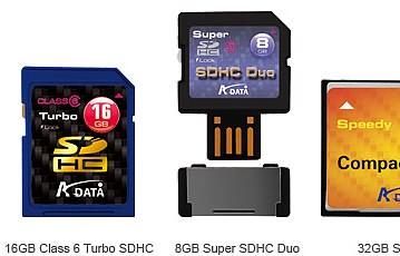 A-DATA: новая быстрая 16-Гб карта SDHC Class 6, а также 8-Гб SDHC Duo и 32-Гб CompactFlash