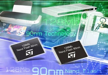 STMicroelectronics начинает выпуск 90-нм 128-Мбит чипов NAND флэш-памяти