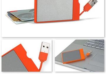 Оранжевый накопитель LaCie Carte-Orange объемом 8 Гб