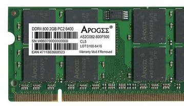 Новые модули APOGEE DDR2 667/800 2GB SODIMM для ноутбуков
