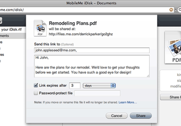 В MobileMe появился сервис предоставления внешнего доступа к файлам iDisk 