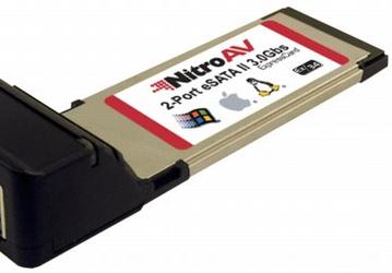 NitroAV умещает в карточке ExpressCard/34 2-портовый контроллер eSATA