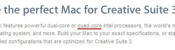 Web-сайт Apple опять рассказывает о компьютерах Mac с четырехъядерными CPU