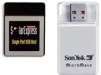 Карточки SDHC можно использовать на КПК с гнездом CompactFlash