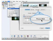 Picasa Web Albums Uploader 1.1 поддерживает iPhoto ’08