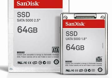 SanDisk доводит 1,8" и 2,5" диски SSD до объема 64 Гб