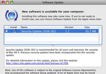 Apple выпустила Security Update 2008-002 v1.1 