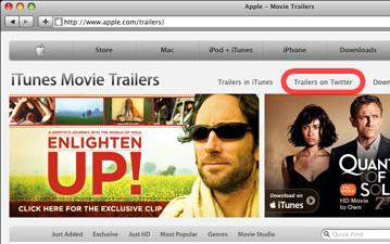 Новые трейлеры из iTunes теперь доступны из Twitter 