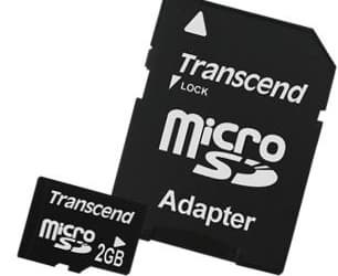 Transcend: карта памяти microSD ёмкостью 2 Гб