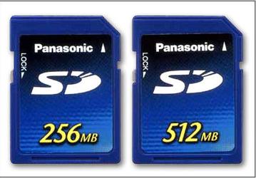 256 Мб и 512 Мб SD карты от Panasonic